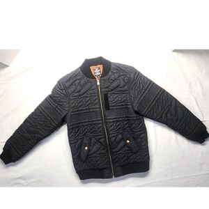 Mens (S-M) Crooks & Castles Black Quilted Bomber Jacket